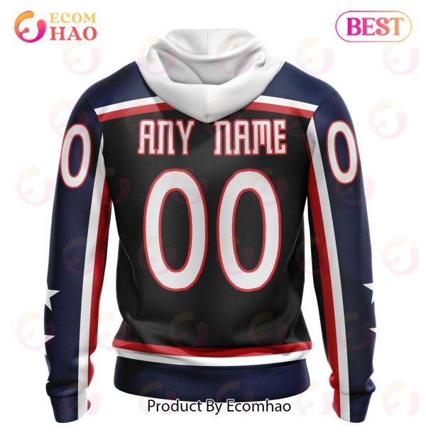 NHL Columbus Blue Jackets Specialized Unisex Kits With Retro Concepts 3D Hoodie