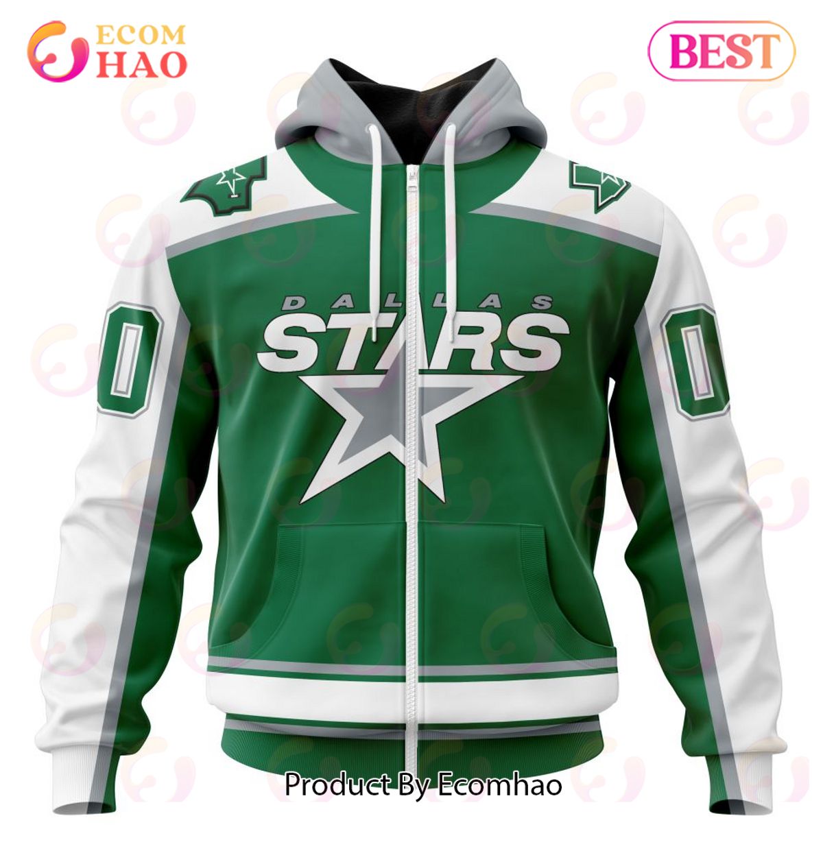 NHL Dallas Stars Specialized Unisex Kits With Retro Concepts 3D Hoodie