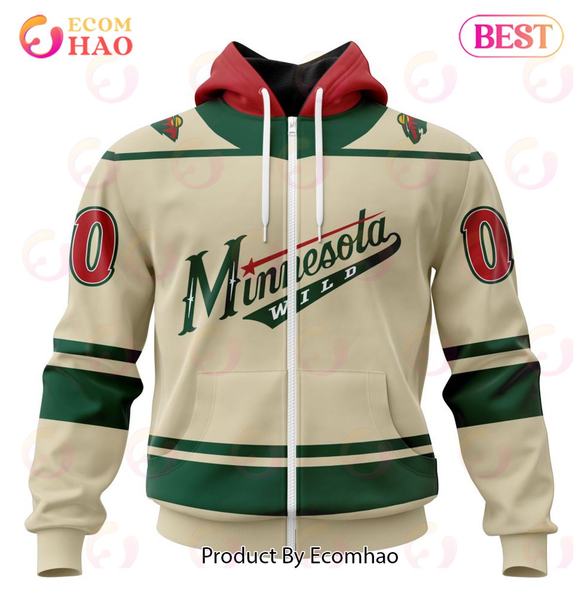 NHL Minnesota Wild Specialized Unisex Kits With Retro Concepts 3D Hoodie