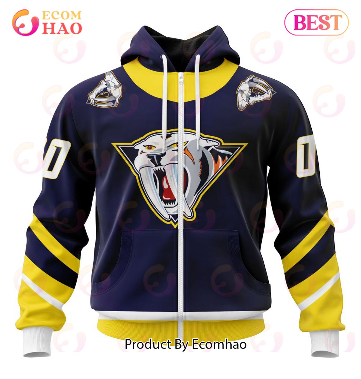 NHL Nashville Predators Specialized Unisex Kits With Retro Concepts 3D Hoodie