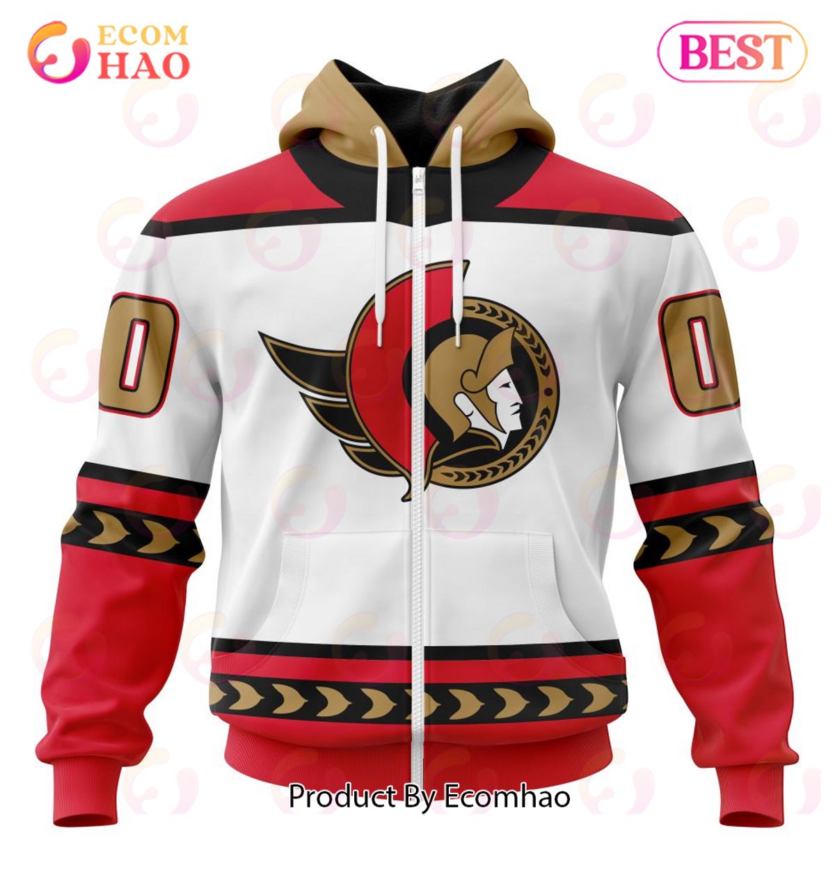 NHL Ottawa Senators Specialized Unisex Kits With Retro Concepts 3D Hoodie