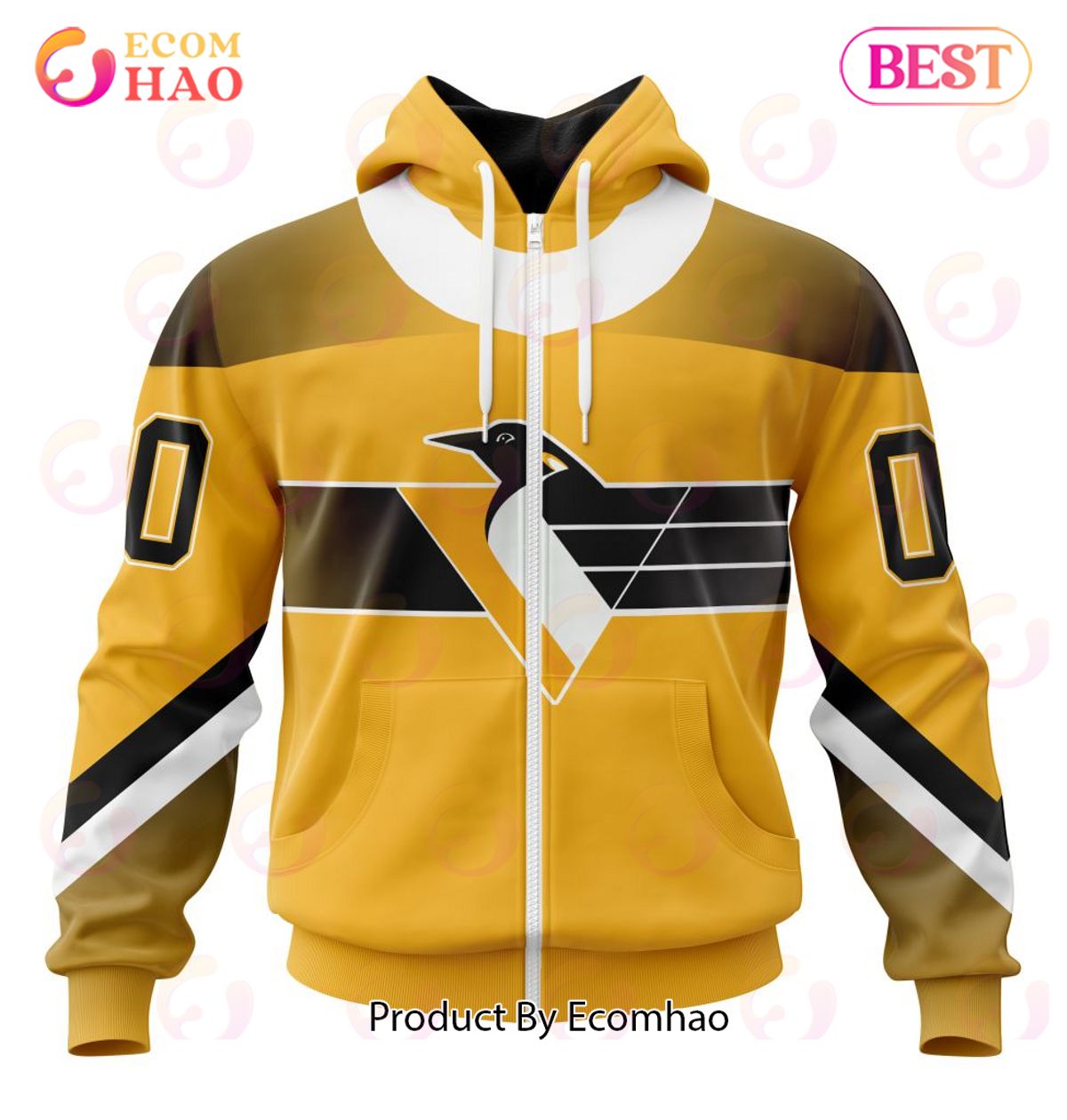 NHL Pittsburgh Penguins Specialized Unisex Kits With Retro Concepts 3D Hoodie