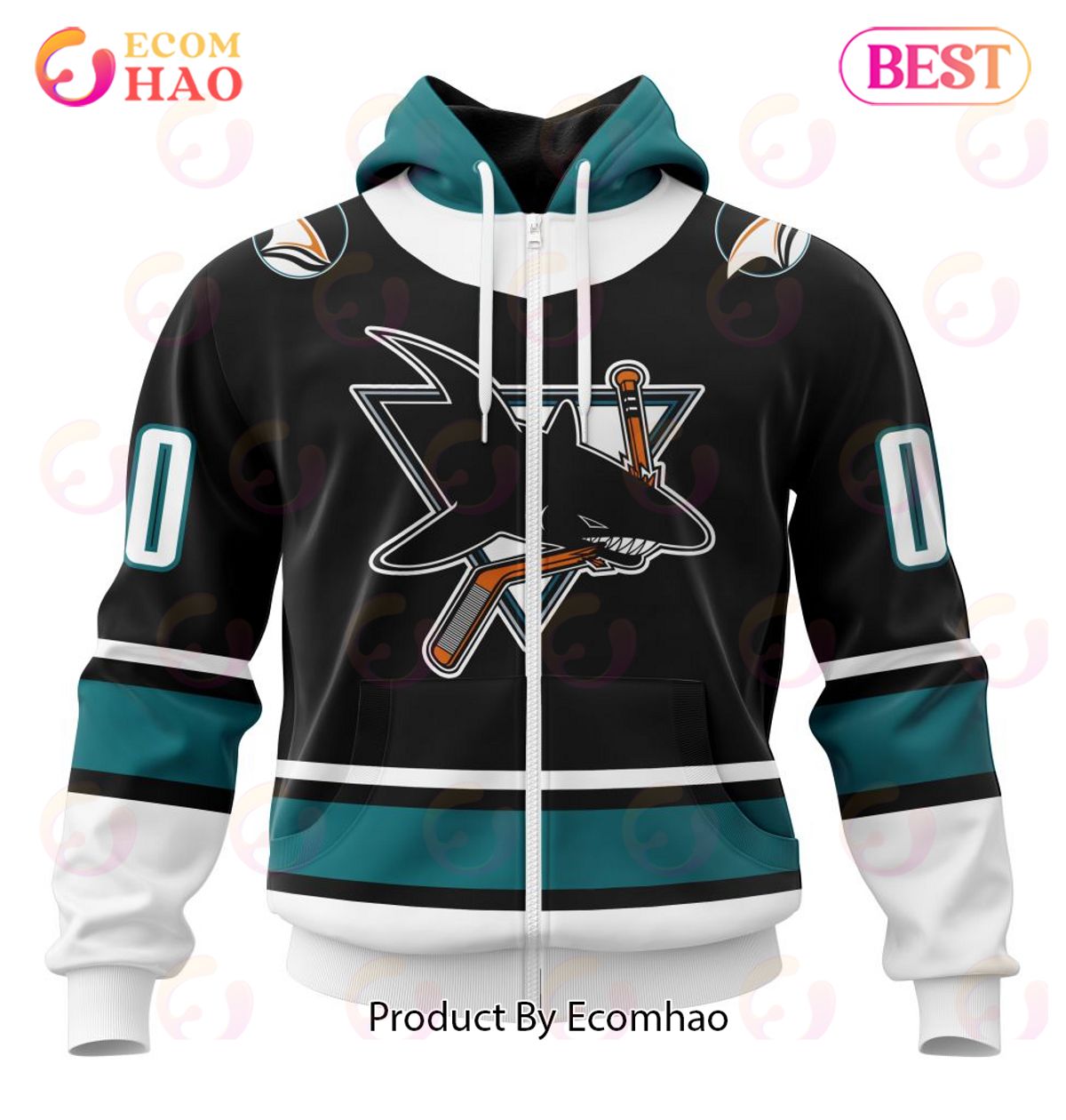 NHL San Jose Sharks Specialized Unisex Kits With Retro Concepts 3D Hoodie