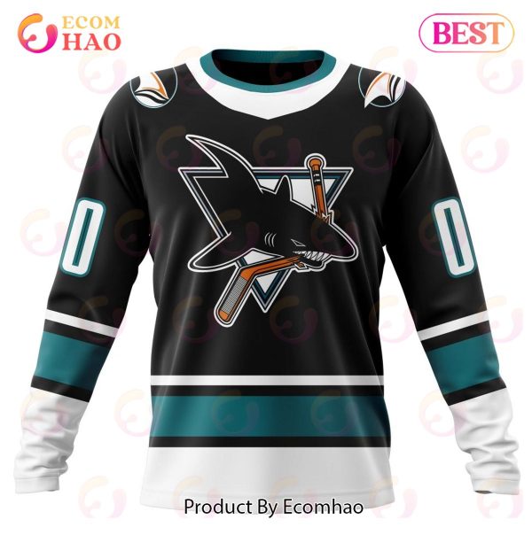 NHL San Jose Sharks Specialized Unisex Kits With Retro Concepts 3D Hoodie