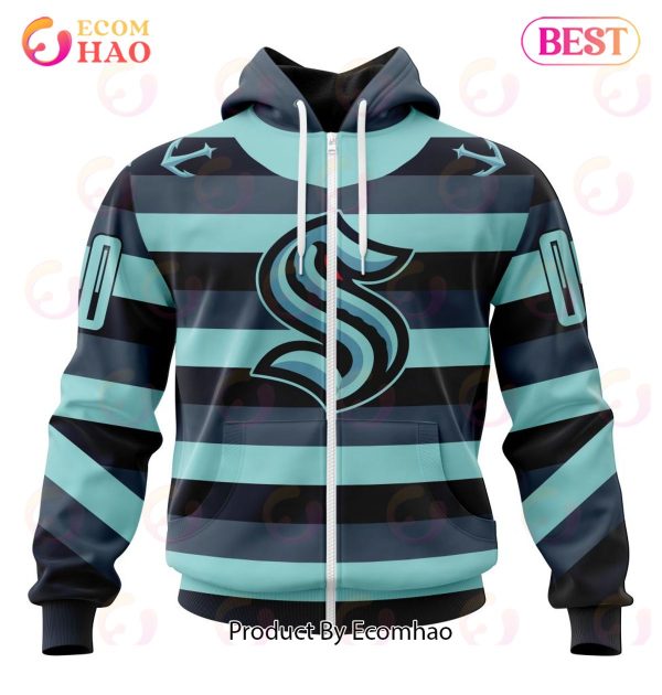 NHL Seattle Kraken Specialized Unisex Kits With Retro Concepts 3D Hoodie