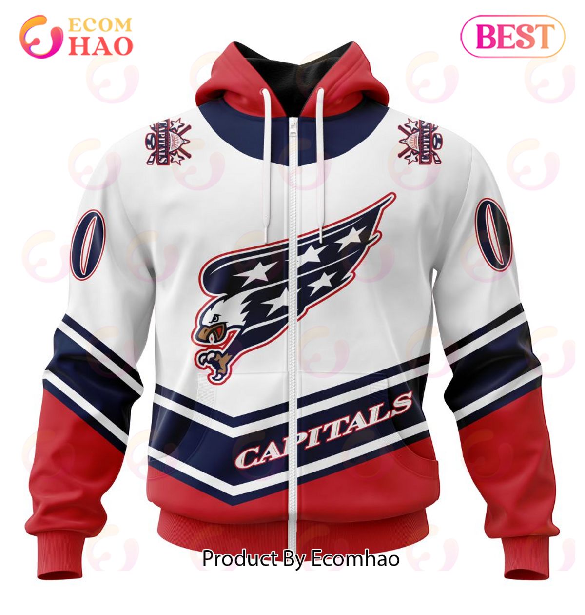 NHL Washington Capitals Specialized Unisex Kits With Retro Concepts 3D Hoodie