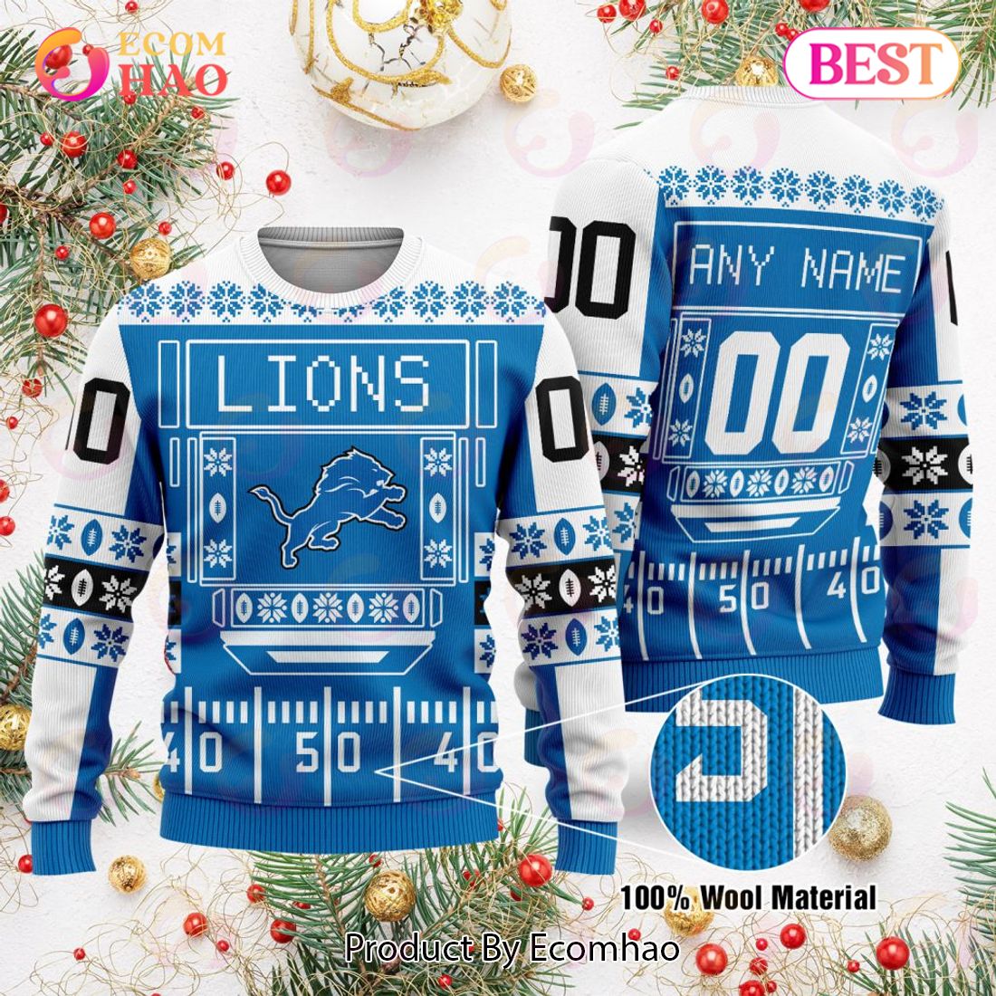 NFL Los Angeles Rams Christmas 3D Avalanche Ugly Sweater For