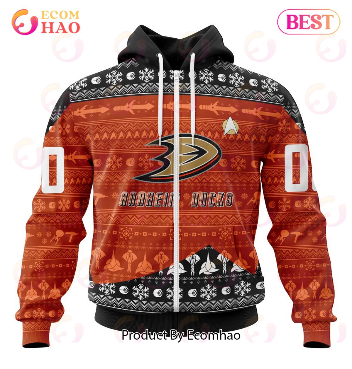 NHL Anaheim Ducks Special Star Trek Design 3D Hoodie