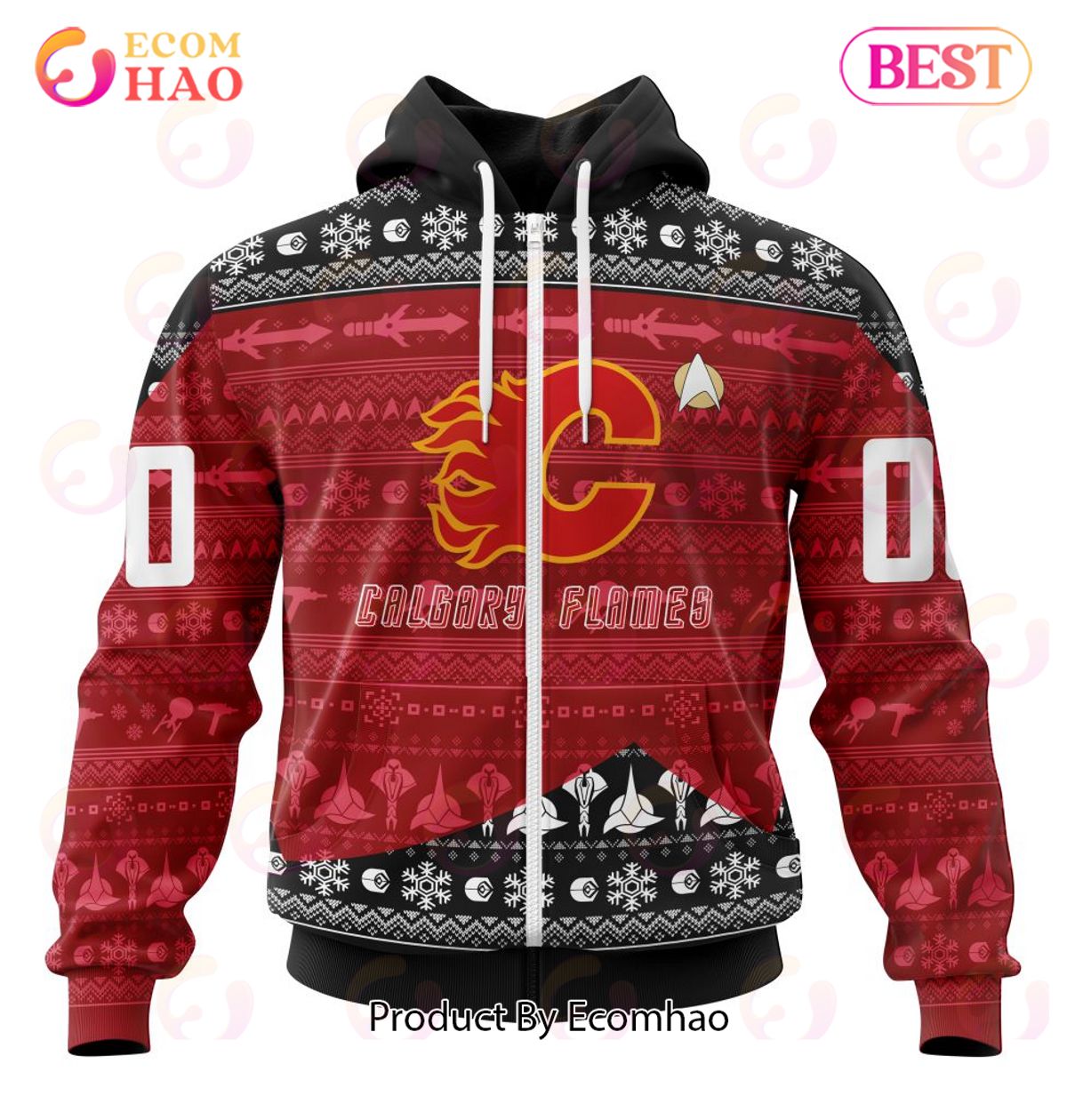 NHL Calgary Flames Special Star Trek Design 3D Hoodie