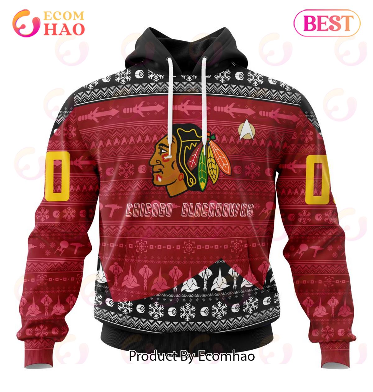 NHL Detroit Red Wings Special Star Trek Design 3D Hoodie