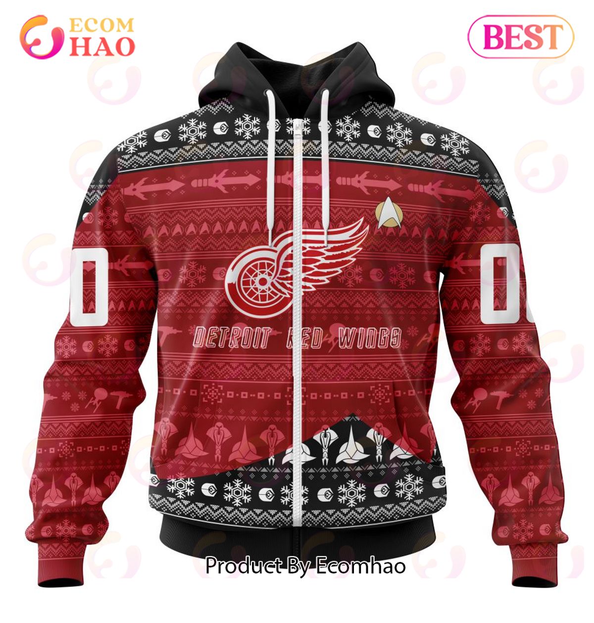 NHL Detroit Red Wings Special Star Trek Design 3D Hoodie