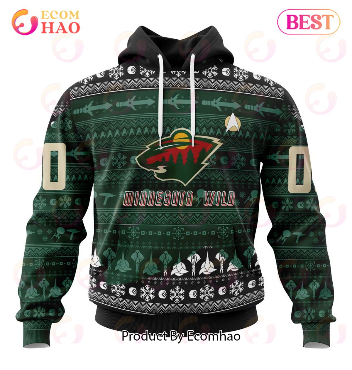 NHL Minnesota Wild Special Star Trek Design 3D Hoodie