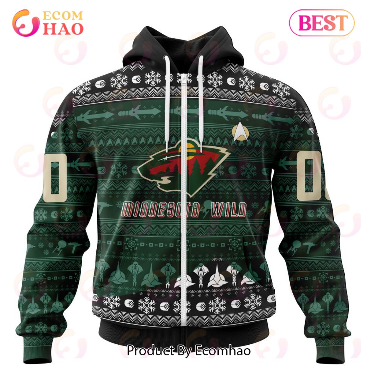 NHL Minnesota Wild Special Star Trek Design 3D Hoodie