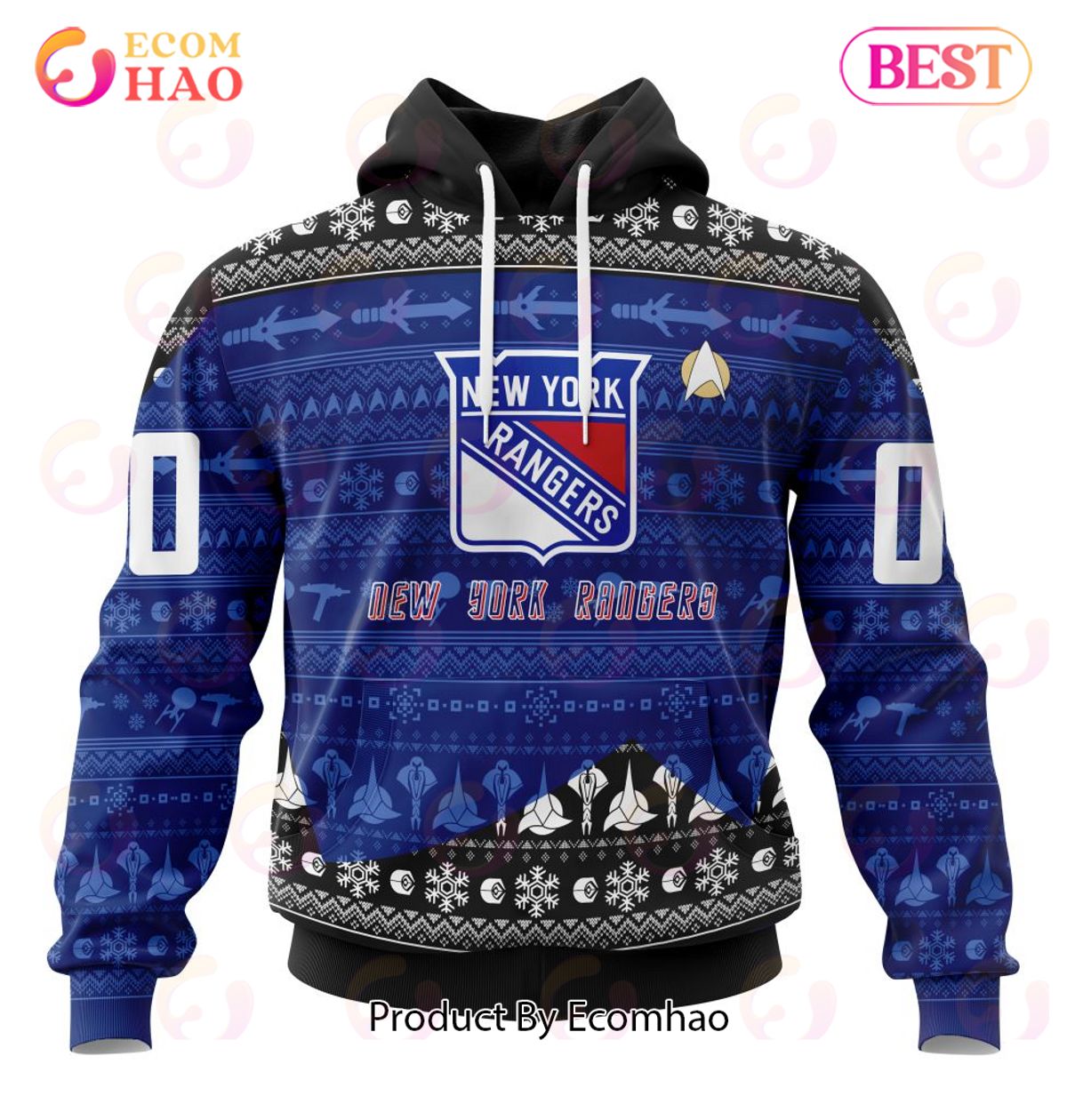 NHL New York Rangers Special Star Trek Design 3D Hoodie