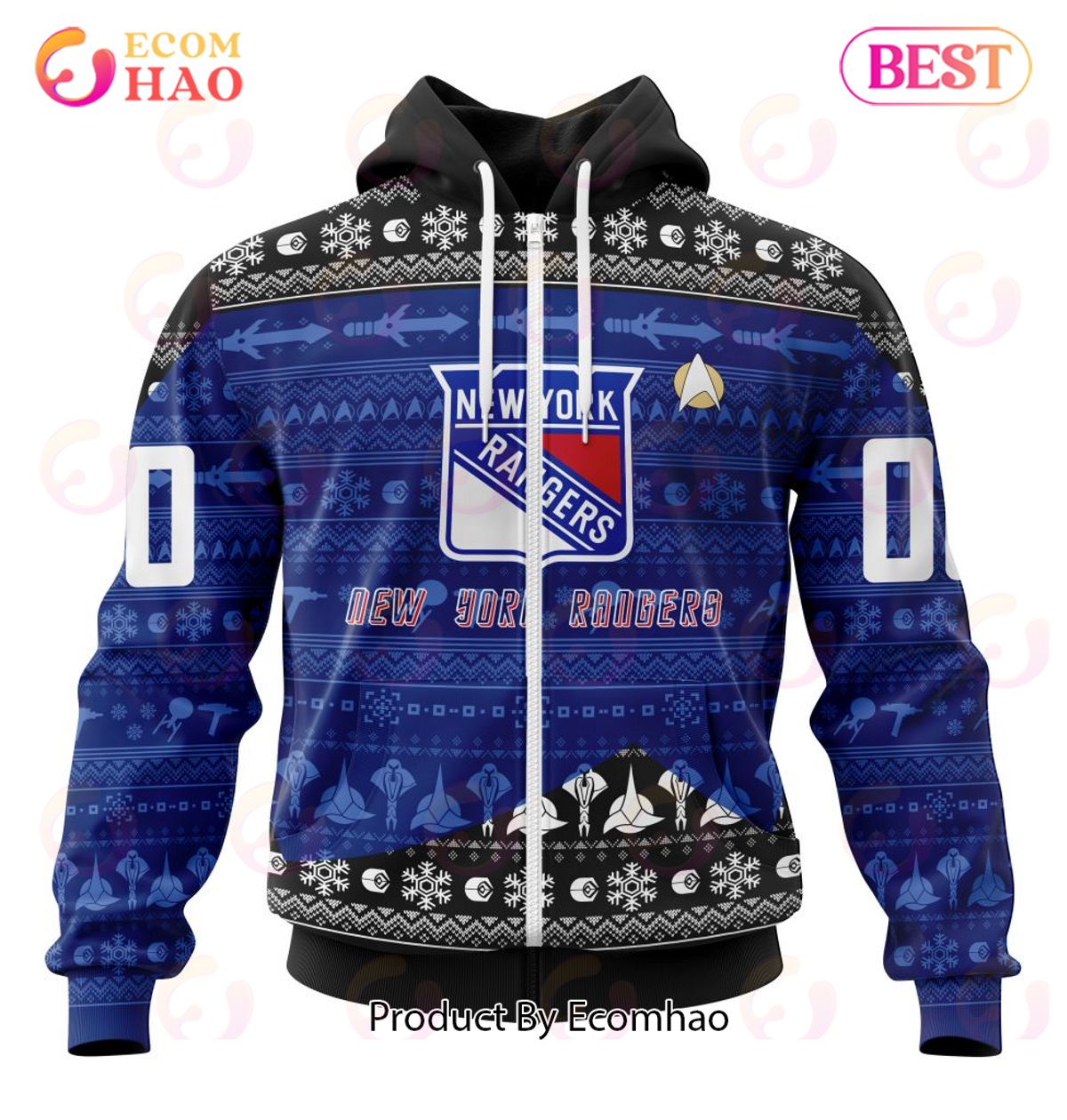 NHL New York Rangers Special Star Trek Design 3D Hoodie