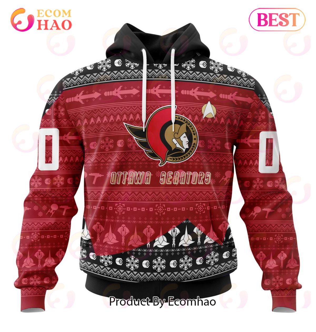 NHL Ottawa Senators Special Star Trek Design 3D Hoodie