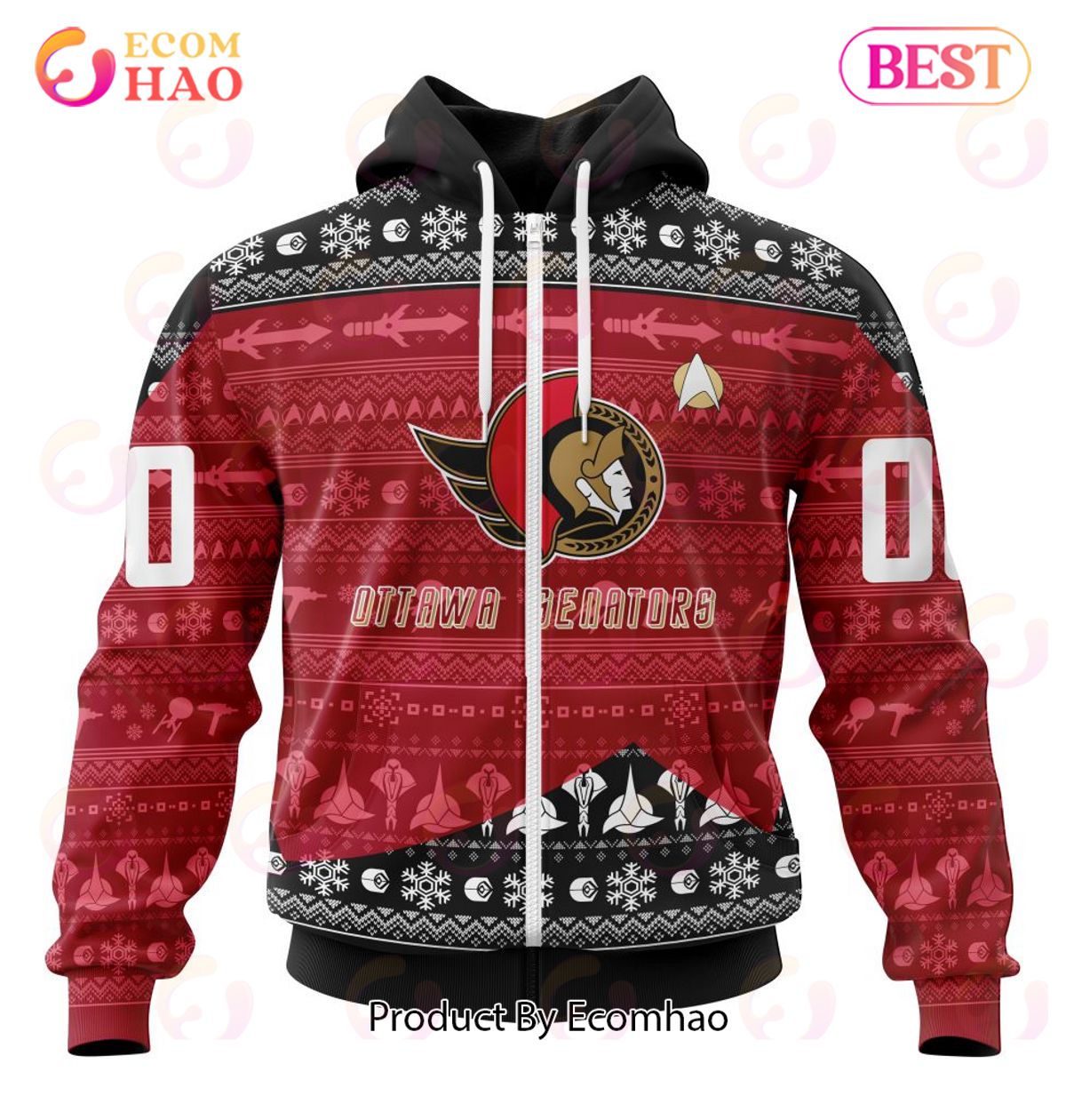 NHL Ottawa Senators Special Star Trek Design 3D Hoodie