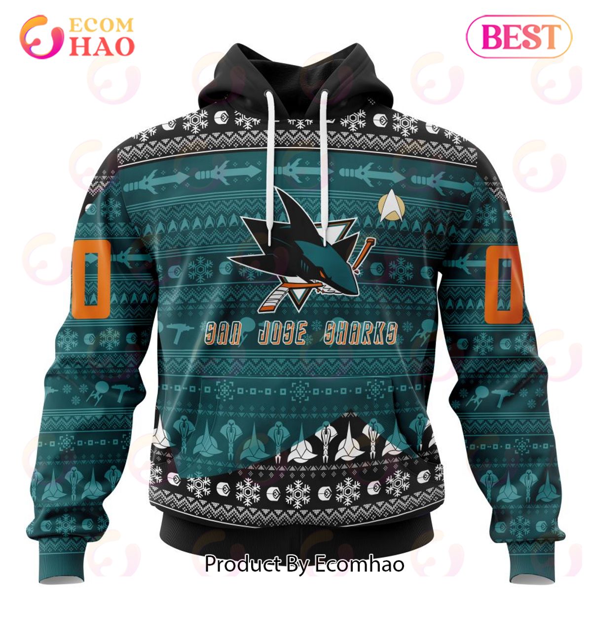 NHL San Jose Sharks Special Star Trek Design 3D Hoodie