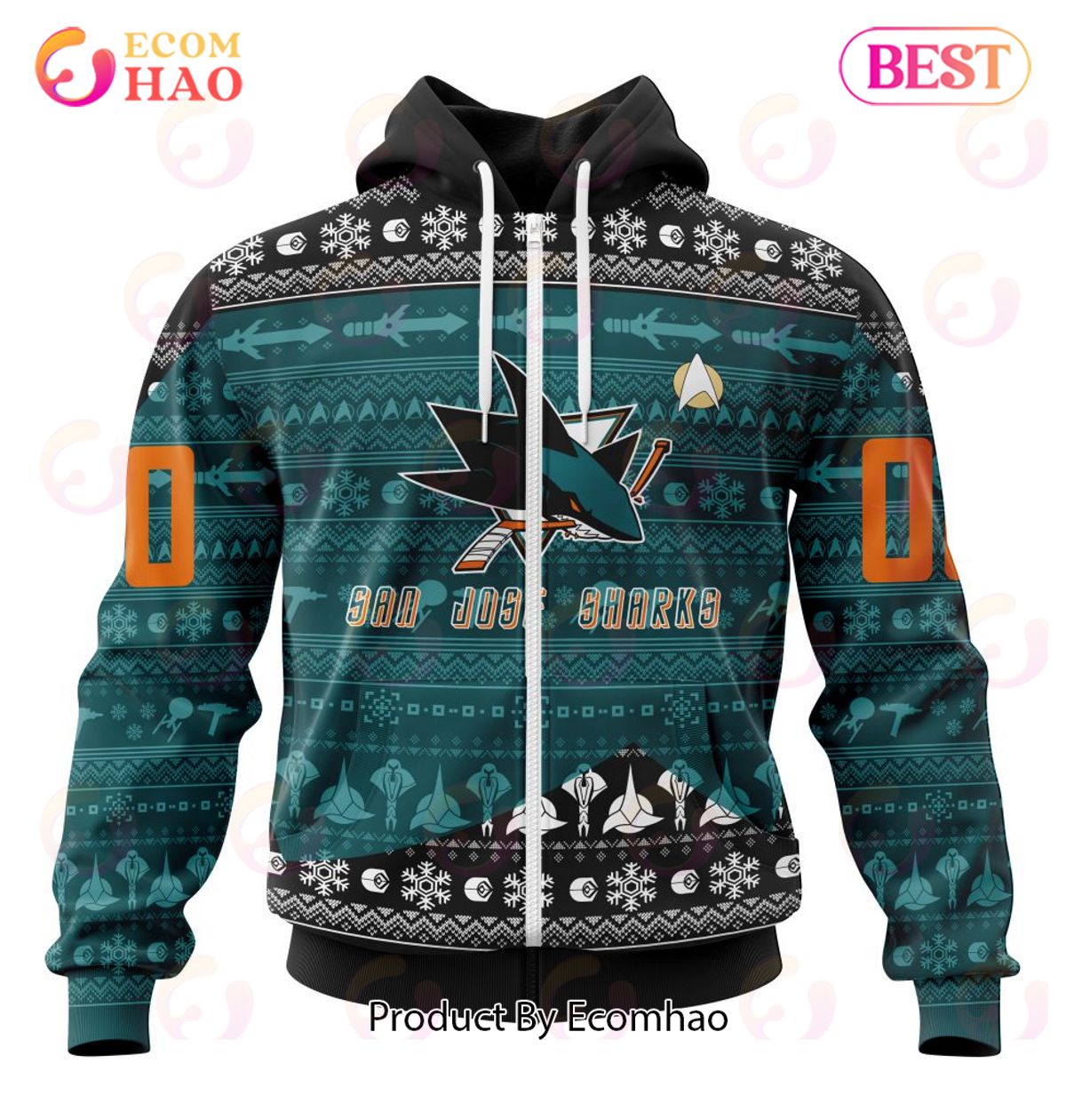 NHL San Jose Sharks Special Star Trek Design 3D Hoodie