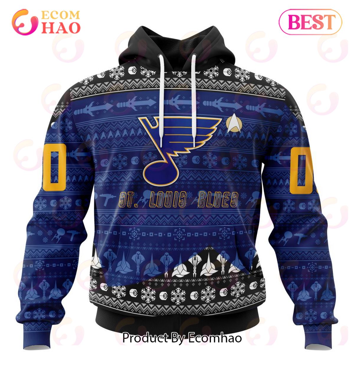 NHL St. Louis Blues Special Star Trek Design 3D Hoodie