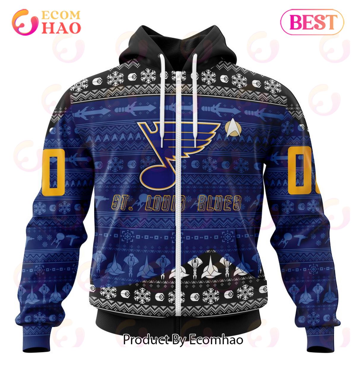 NHL St. Louis Blues Special Star Trek Design 3D Hoodie