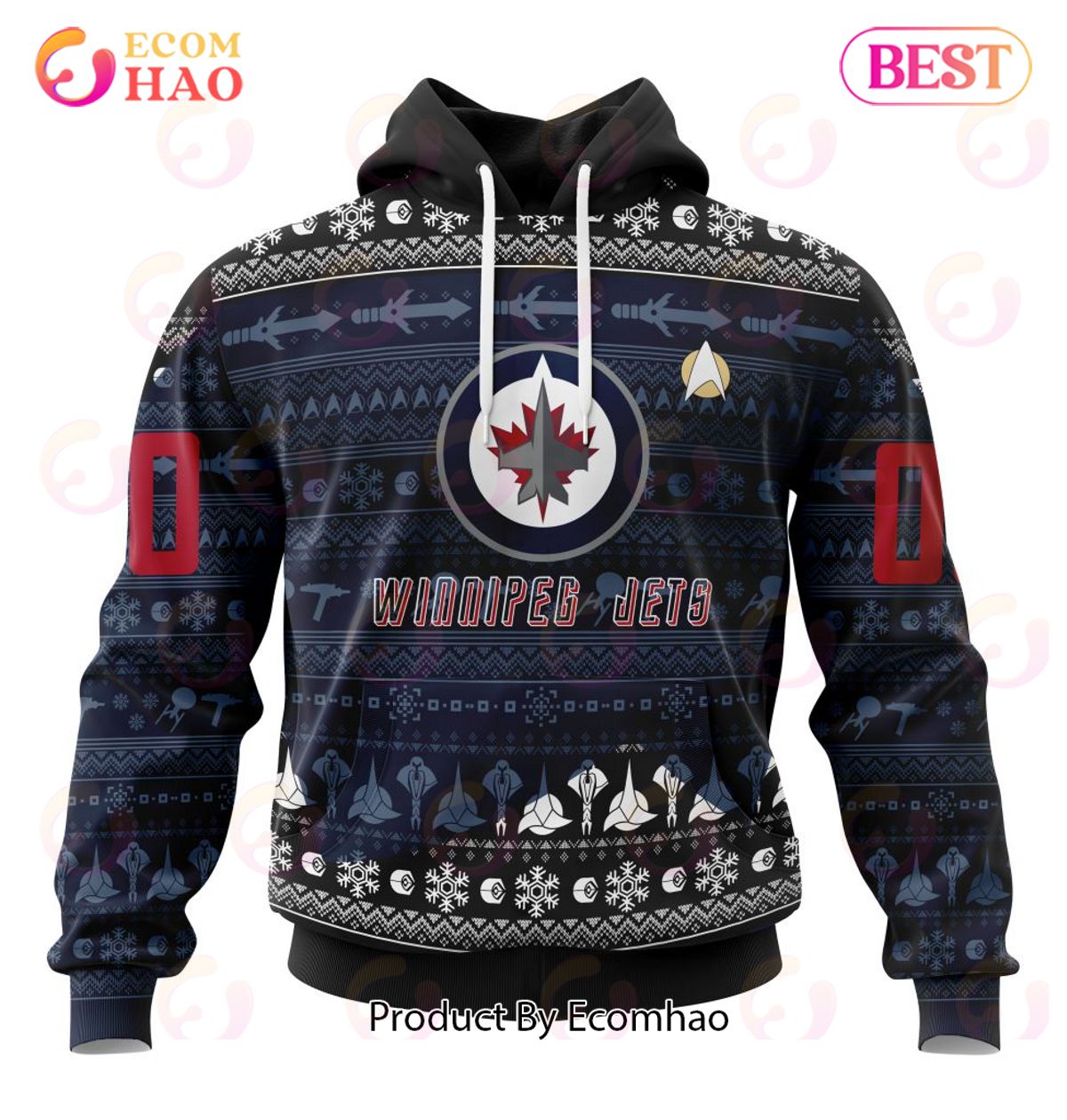 NHL Winnipeg Jets Special Star Trek Design 3D Hoodie