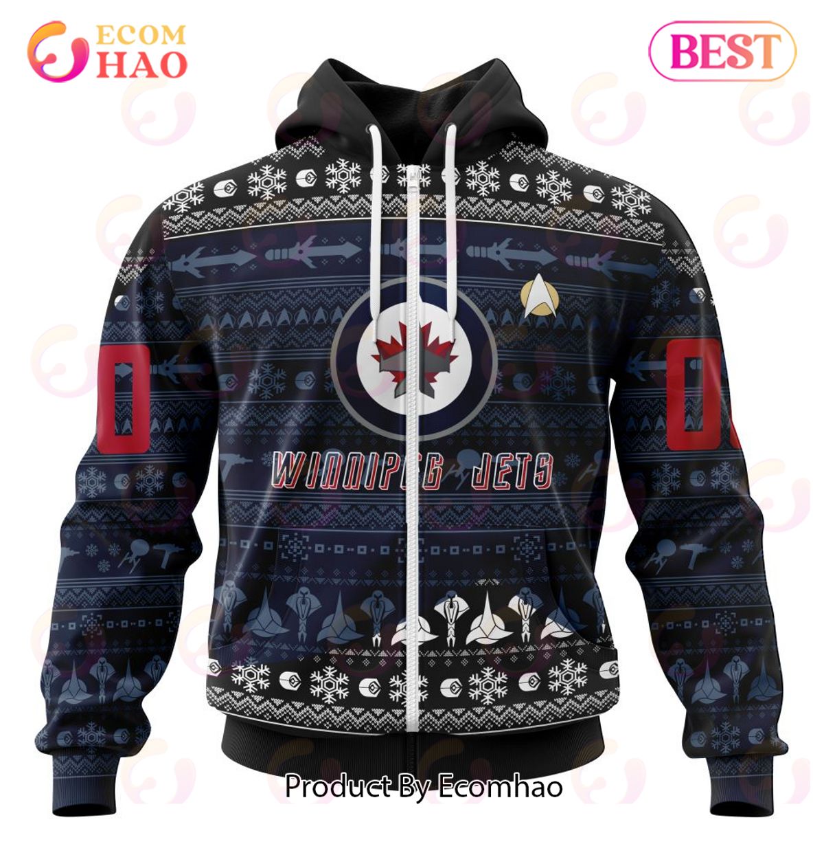 NHL Winnipeg Jets Special Star Trek Design 3D Hoodie