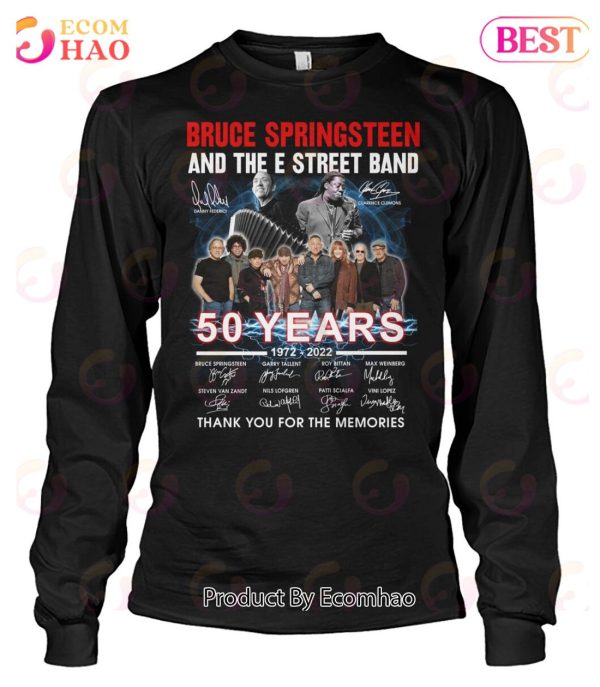 Bruce Springsteen And The E Street Band 50 Years 1972 – 2022 Thank You For The Memories T-Shirt