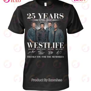25 Years 1998 – 2023 Westlife Thank You For The Memories T-Shirt 25 Years 1998 – 2023 Westlife Thank You For The Memories T-Shirt
