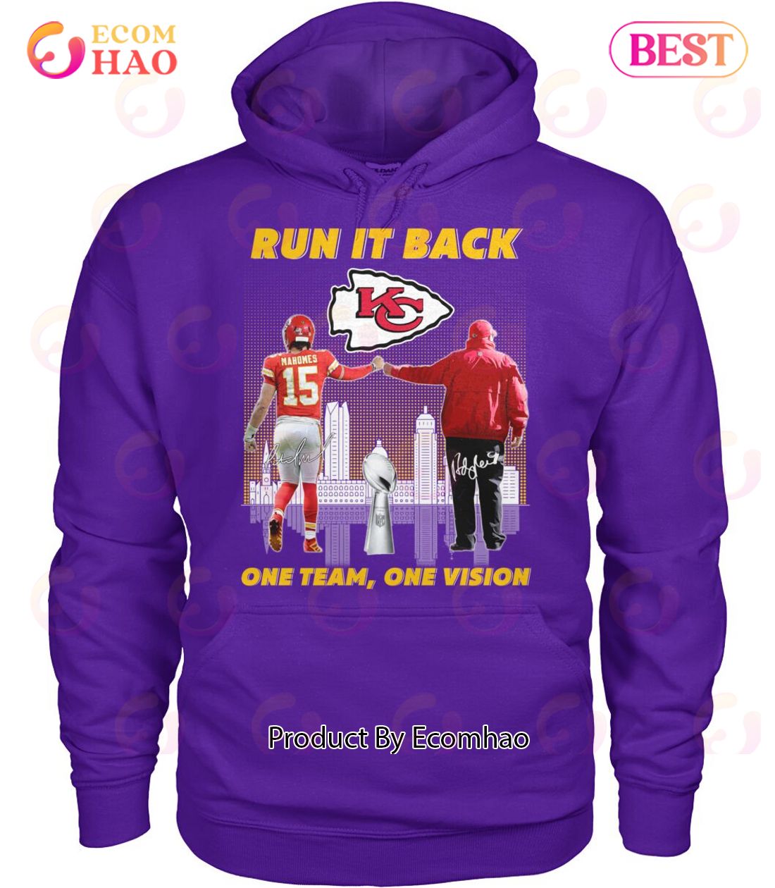 Run It Back Kansas City Chiefs Patrick Mahomes One Team One Vision T-Shirt