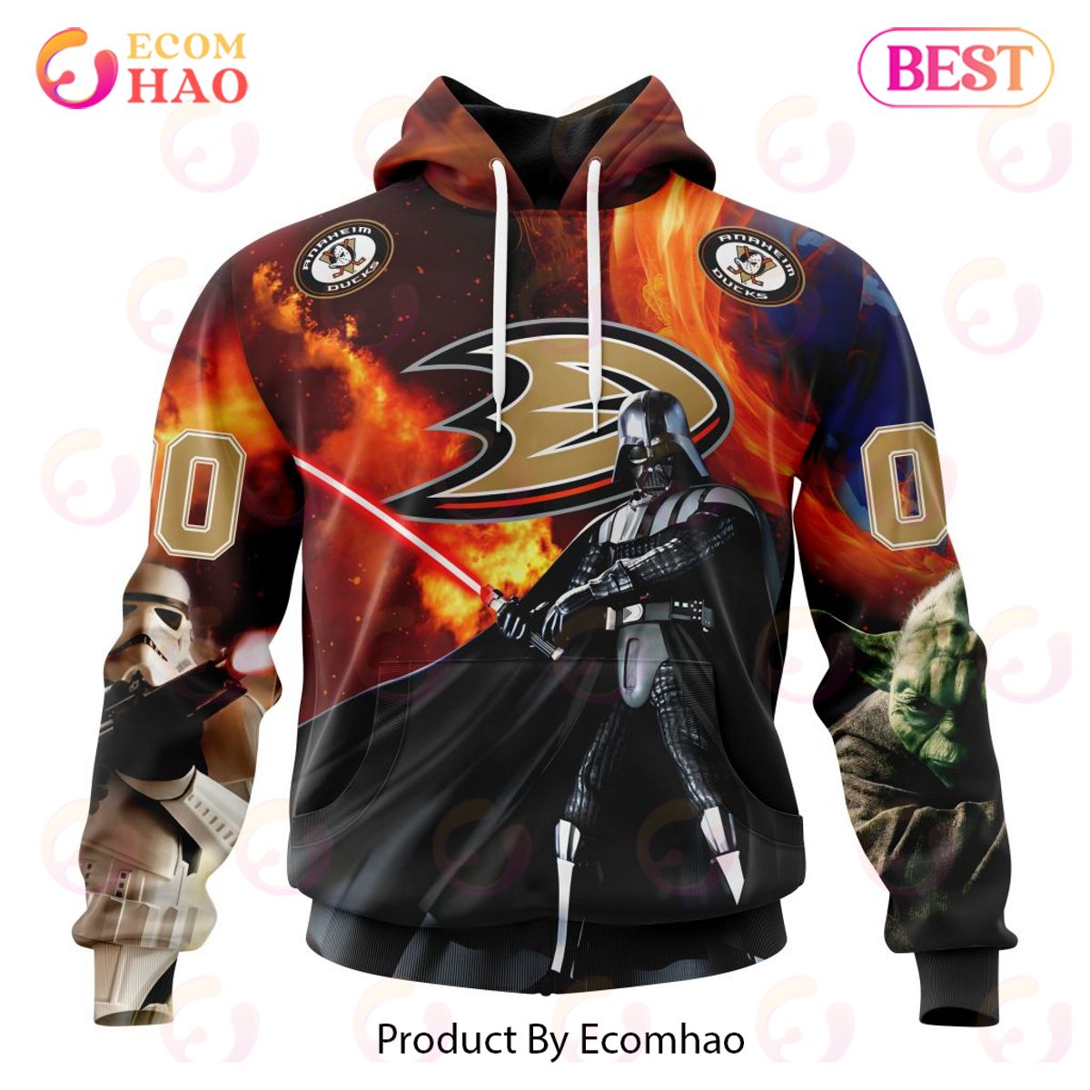 NHL Anaheim Ducks Specialized Design X Star War 3D Hoodie