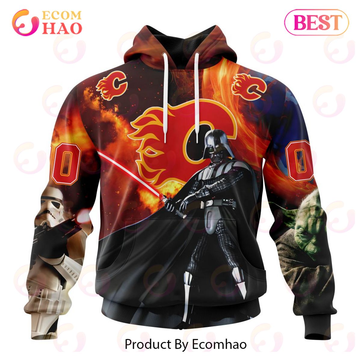 NHL Calgary Flames Specialized Design X Star War 3D Hoodie