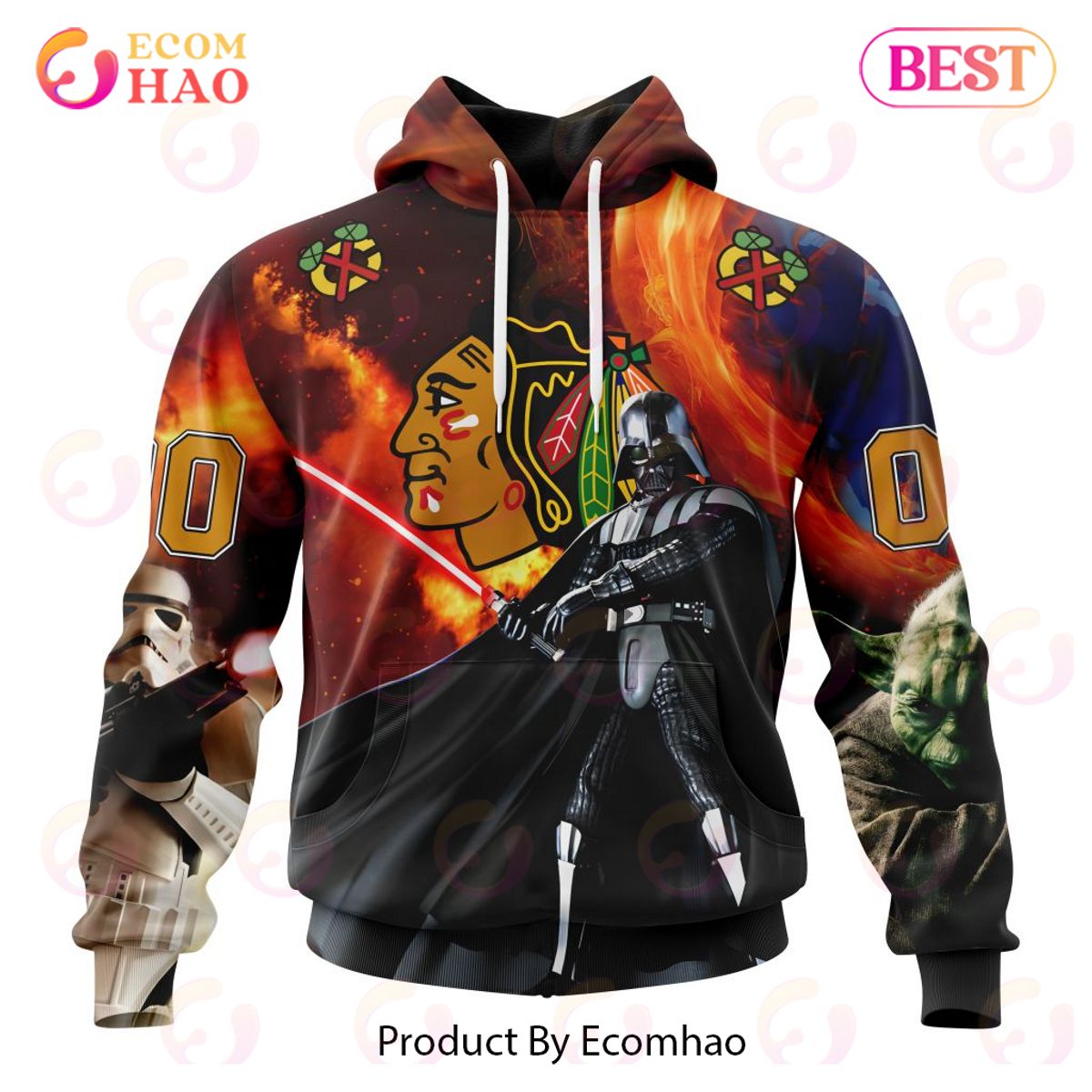 NHL Chicago BlackHawks Specialized Design X Star War 3D Hoodie