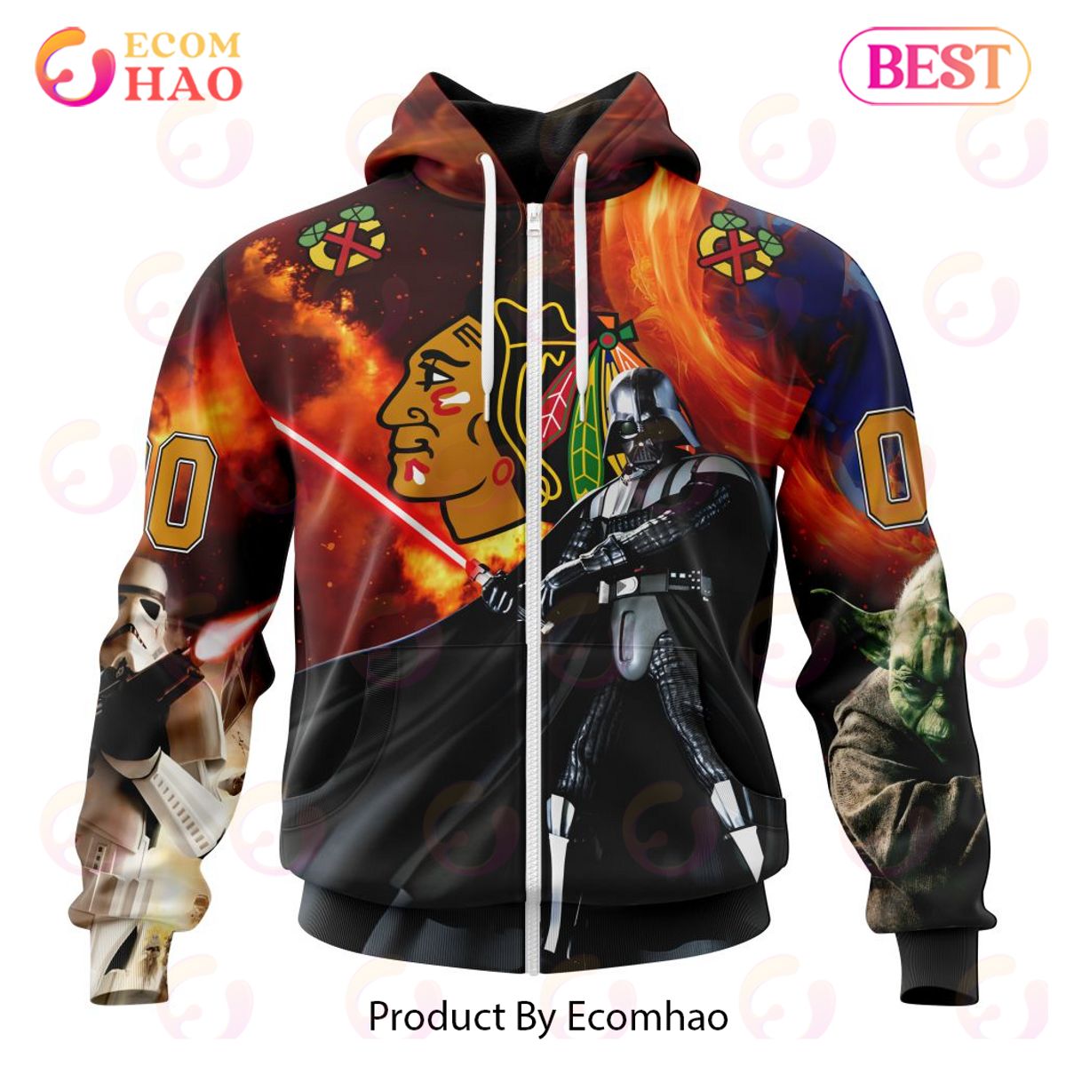 NHL Chicago BlackHawks Specialized Design X Star War 3D Hoodie