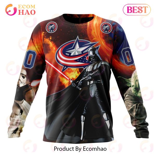 NHL Columbus Blue Jackets Specialized Design X Star War 3D Hoodie
