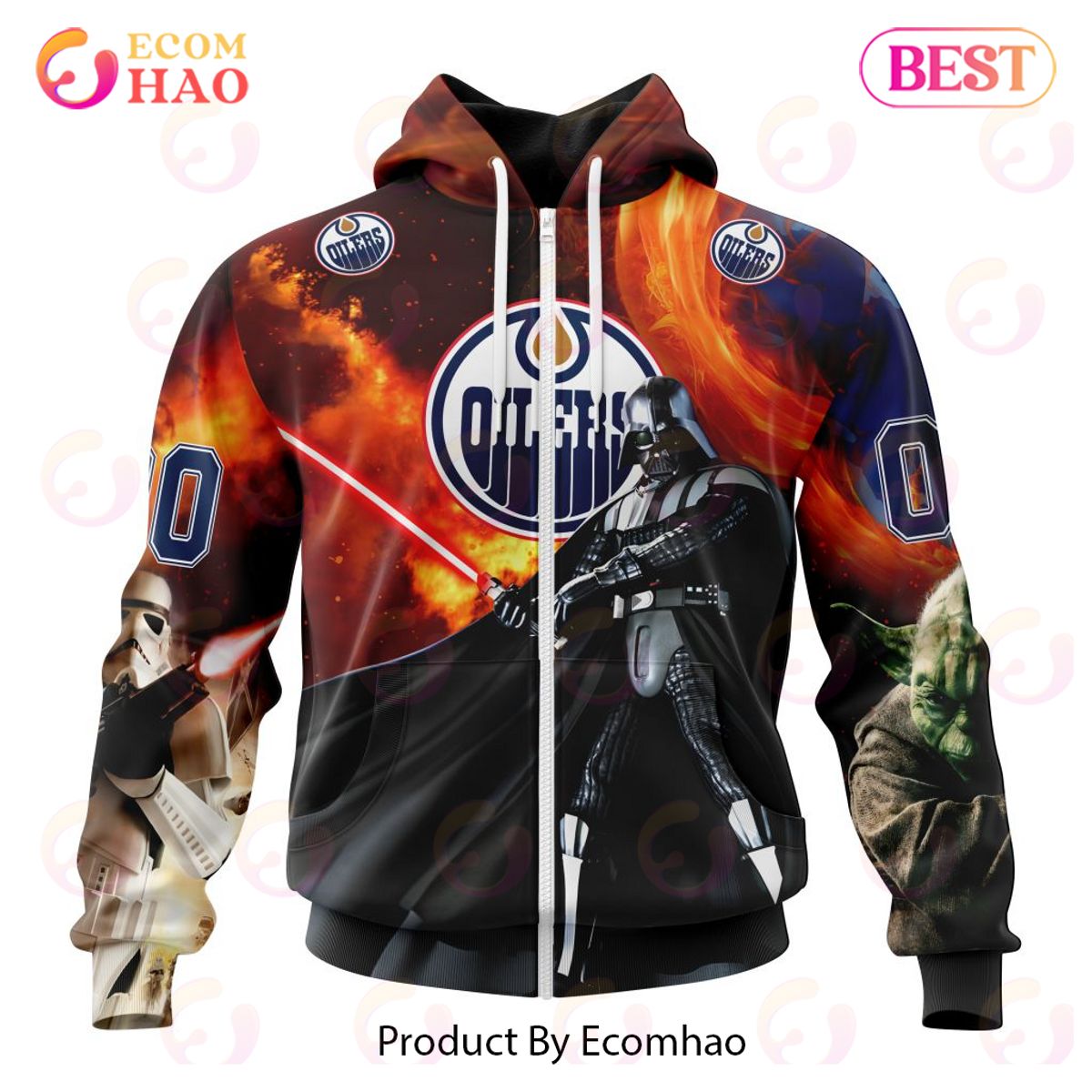 NHL Edmonton Oilers Specialized Design X Star War 3D Hoodie