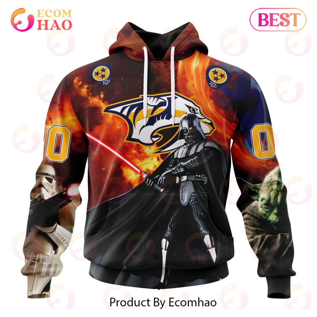 NHL Nashville Predators Specialized Design X Star War 3D Hoodie