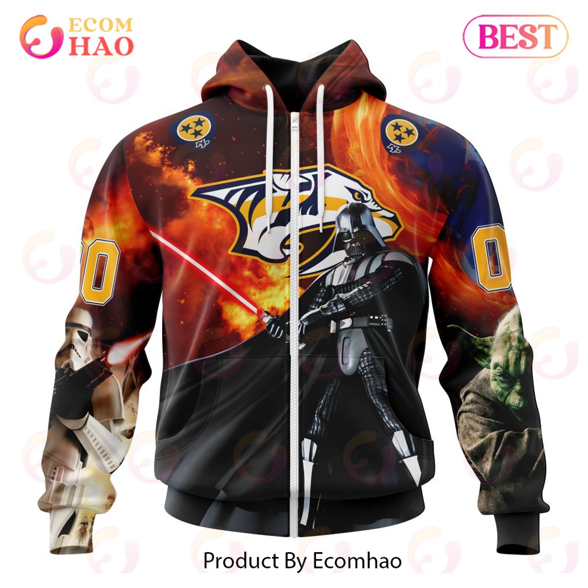 NHL Nashville Predators Specialized Design X Star War 3D Hoodie