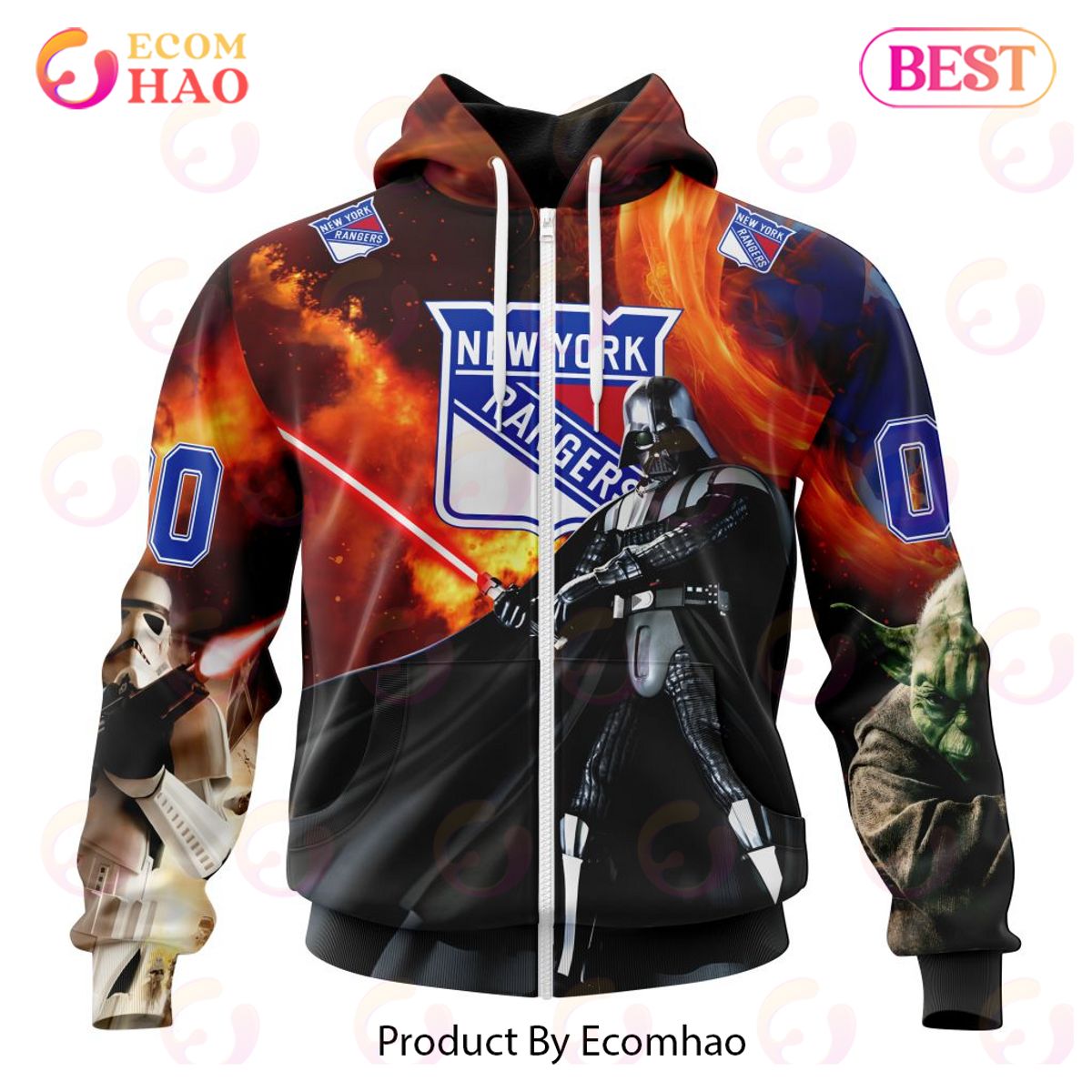 NHL New York Rangers Specialized Design X Star War 3D Hoodie