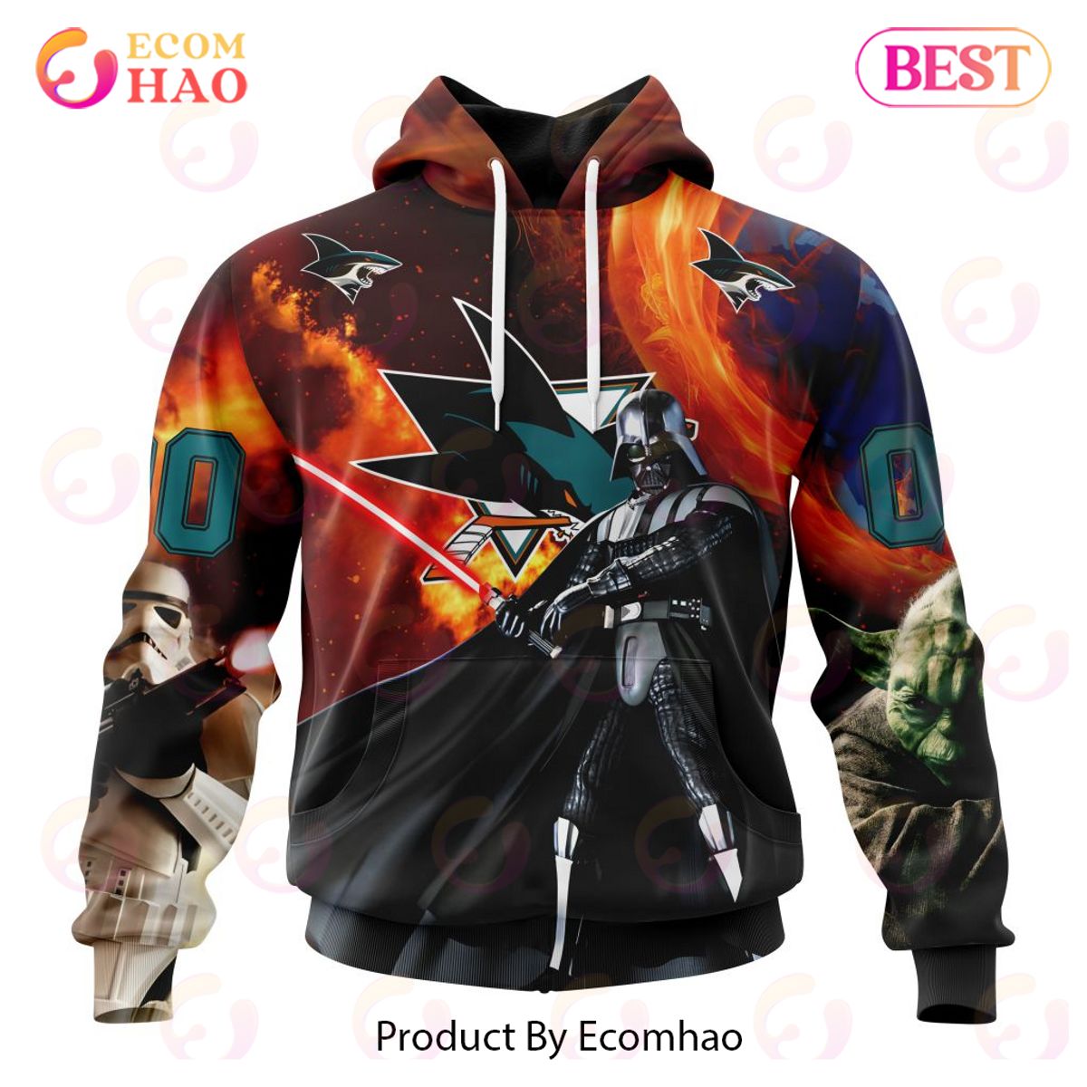 NHL San Jose Sharks Specialized Design X Star War 3D Hoodie