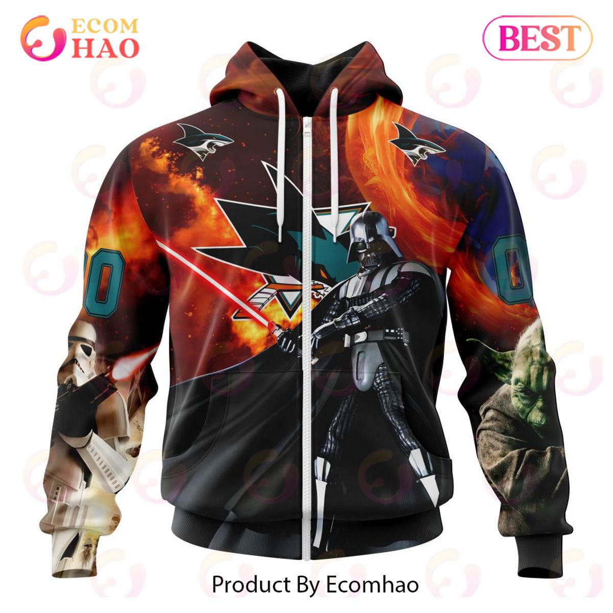 NHL San Jose Sharks Specialized Design X Star War 3D Hoodie