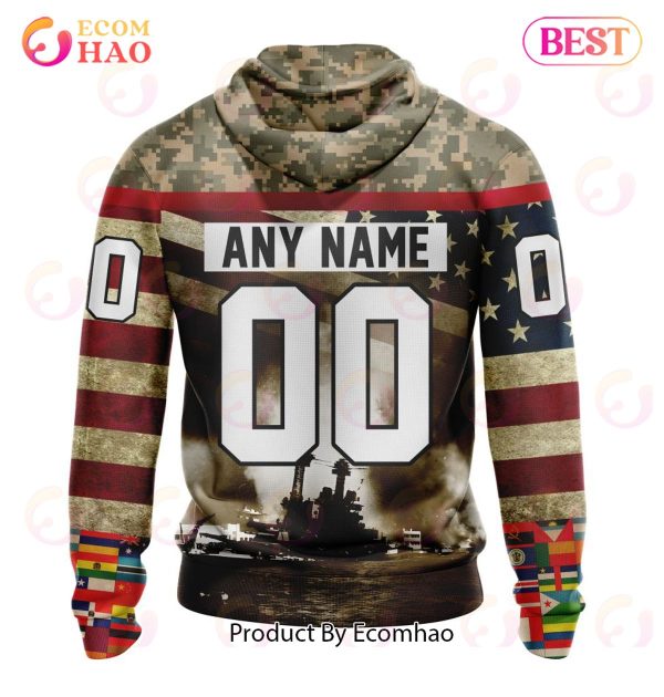 NHL Pittsburgh Penguins Specialized Unisex Kits Remember Pearl Harbor 3D Hoodie