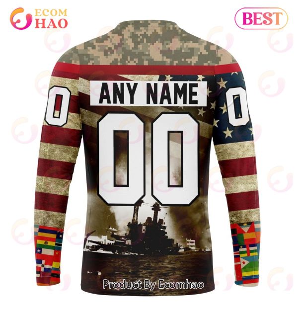 NHL Pittsburgh Penguins Specialized Unisex Kits Remember Pearl Harbor 3D Hoodie