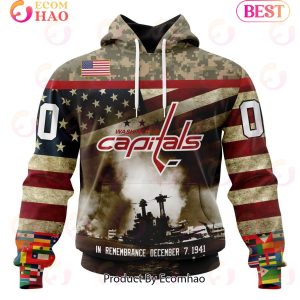 NHL Washington Capitals Specialized Unisex Kits Remember Pearl Harbor 3D Hoodie