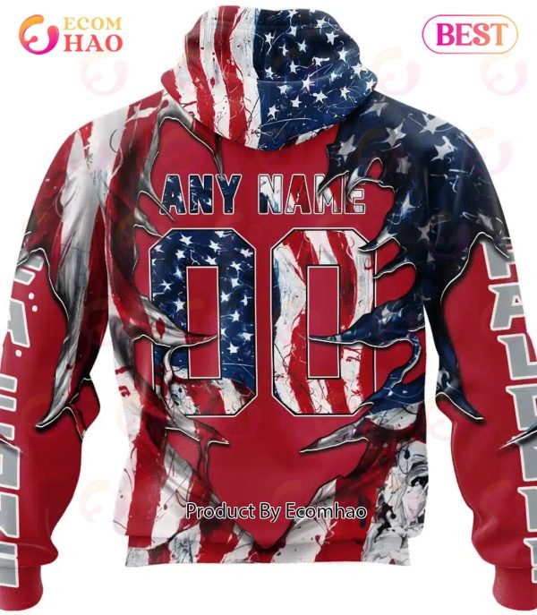 Atlanta Falcons Demon Face American Flag 3D Unisex Hoodie