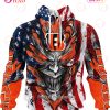 Cleveland Browns Demon Face American Flag 3D Unisex Hoodie