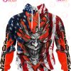 Cincinnati Bengals Demon Face American Flag 3D Unisex Hoodie