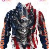 Detroit Lions Demon Face American Flag 3D Unisex Hoodie