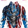 Green Bay Packers Demon Face American Flag 3D Unisex Hoodie