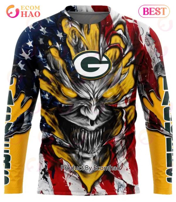 Green Bay Packers Ver 01 Personalized 3D Mask Hoodie - USALast